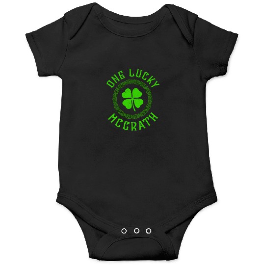 One Lucky McGrath Irish Family Four Leaf Clover Onesies