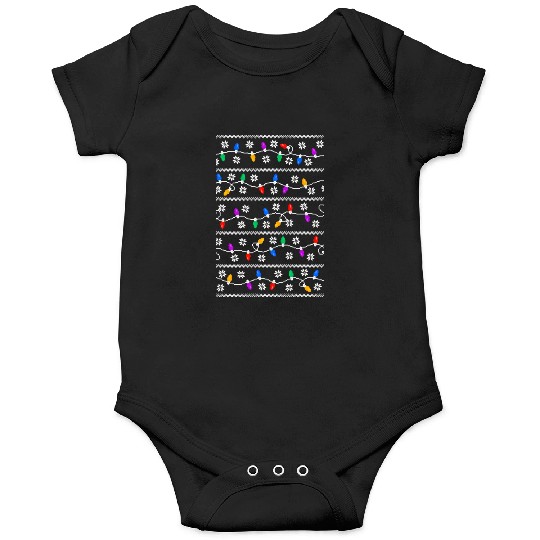 Christmas Garland Lights Retro Pixel Pattern Onesies
