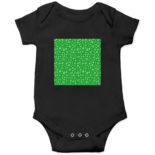 Green Snowflakes Pattern Onesies