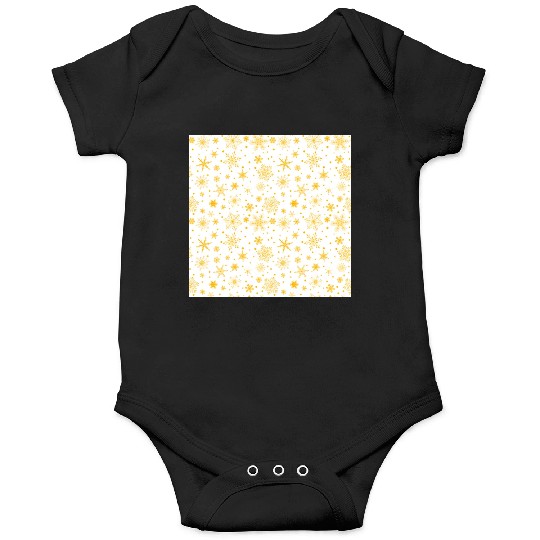 Snowflakes Pattern Yellow White Onesies