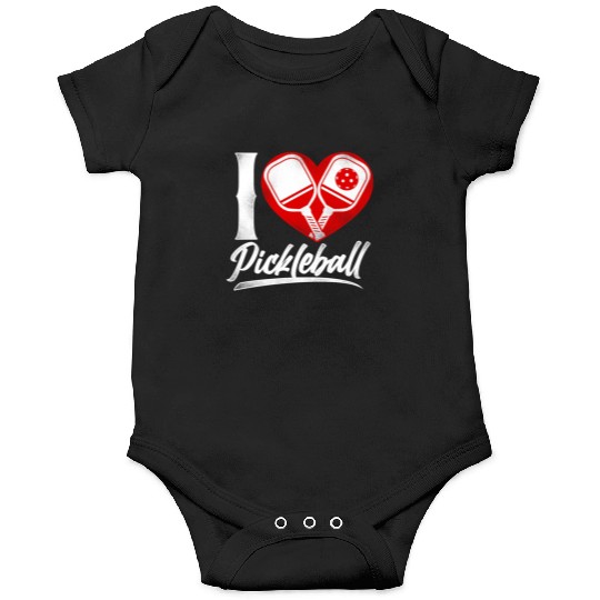 Pickleball Heart I Love Pickleball Onesies