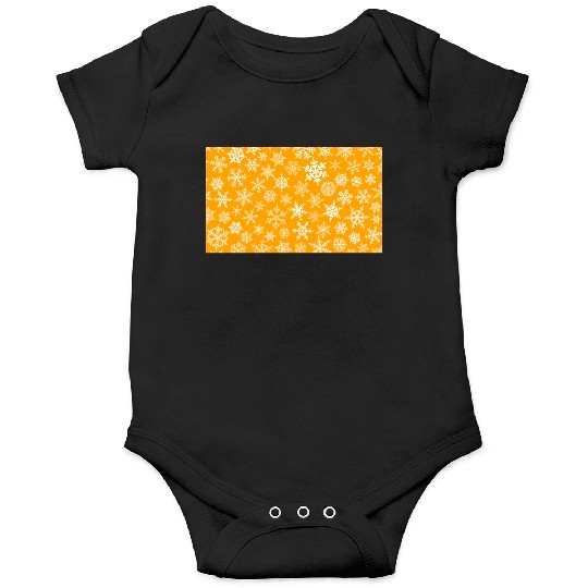 Winter Snowflakes Pattern Orange White Onesies