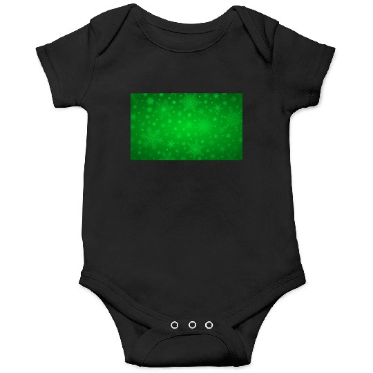 Beautiful Green Snowflakes Pattern Onesies