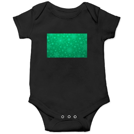 Christmas Snowflakes Green Pattern Onesies