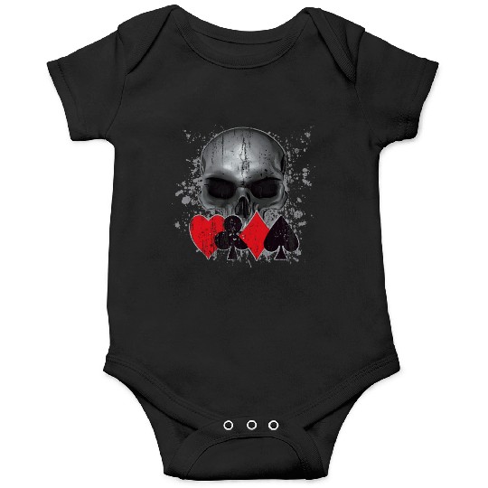 Heavy Metal Punk Poker Skull Onesies
