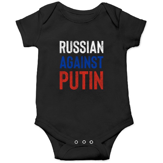 Russian against Putin russia flag grunge Onesies