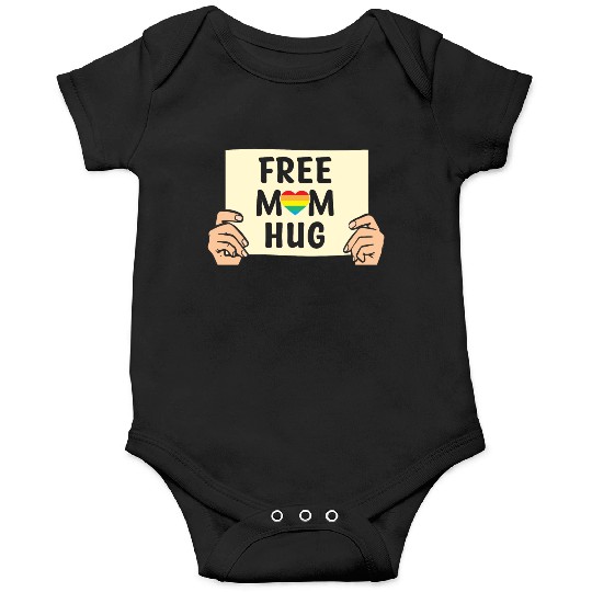 Free Mom Hugs LGBTQ Mother's Support Onesies