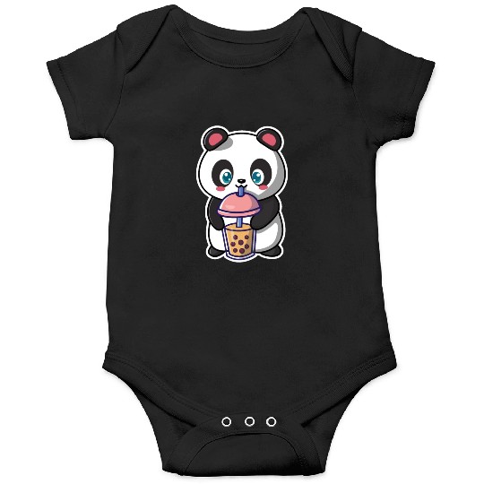Panda Bear Boba Milk Tea Funny Bubble Tea Lovers Onesies