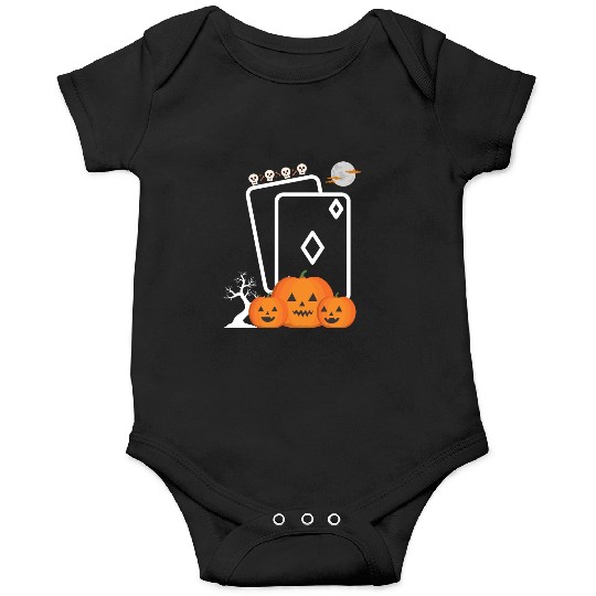 playing card Pumpkin halloween Onesies