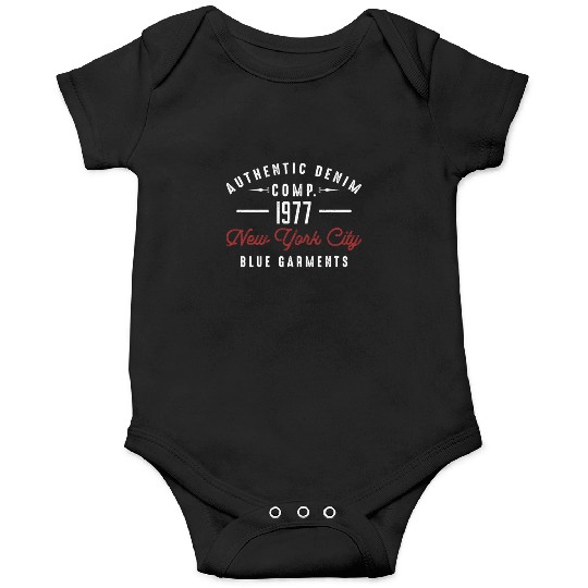 New York City Born In 1977 Vintage Birthday Onesies