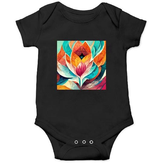 Colorful mandala flower version 8 Onesies