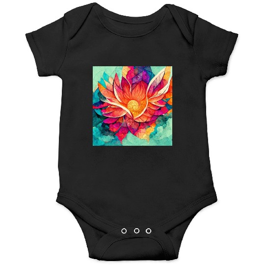 Colorful mandala flower version 7 Onesies