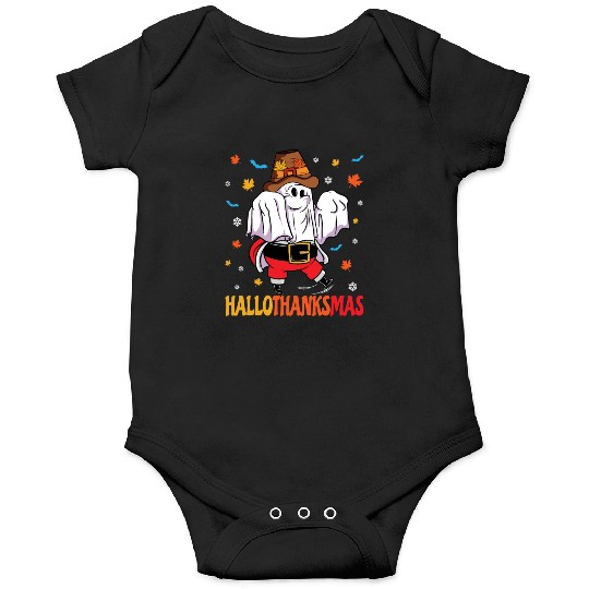 Happy Hallothanksmas Halloween Thanksgiving Santa Onesies