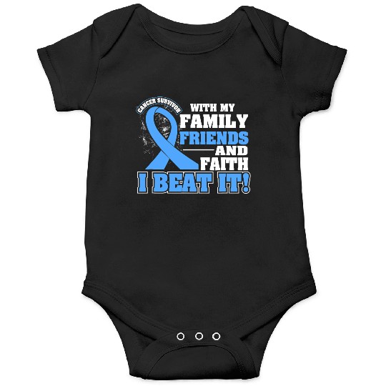 Family Faith I Beat It Prostate Cancer Awareness Onesies