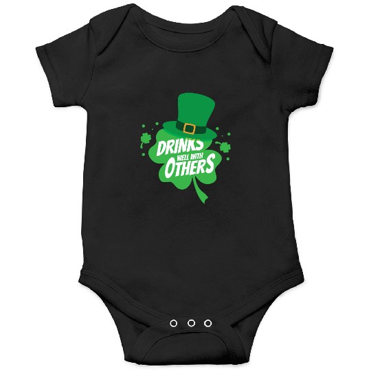 Drinks Well With Others Funny Sarcastic Clover Onesies
