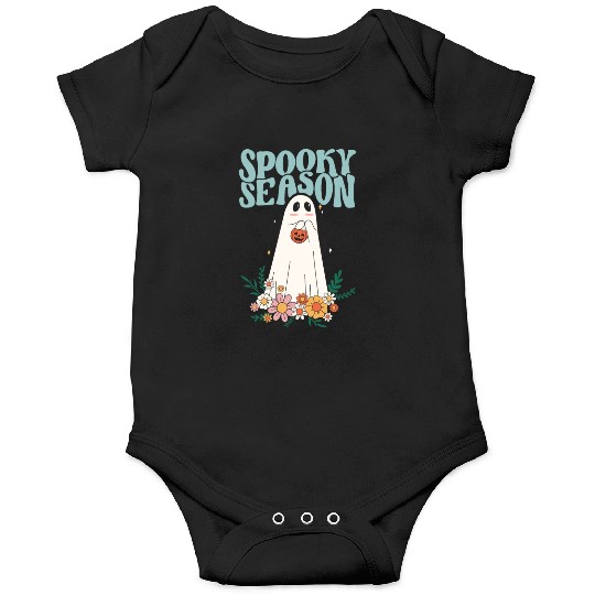 Funny Floral Ghost Halloween Spooky Season Onesies