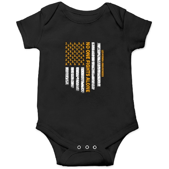 No One Fights Alone Usa Flag Leukemia Awareness Onesies