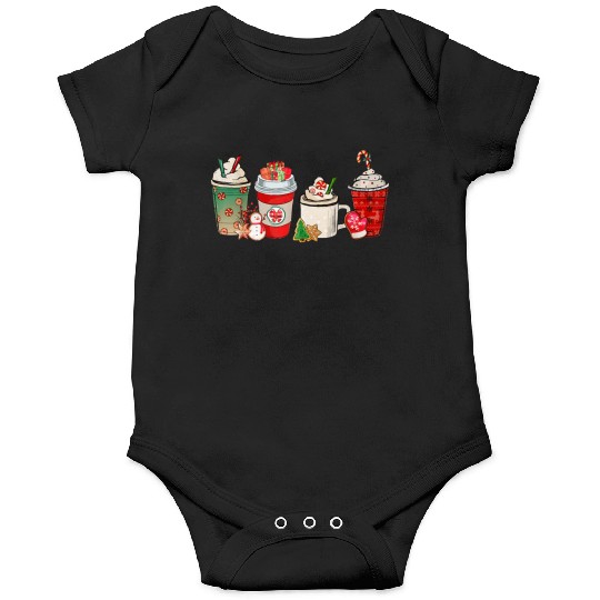 Merry Christmas Coffee Snowman Latte Peppermint Onesies