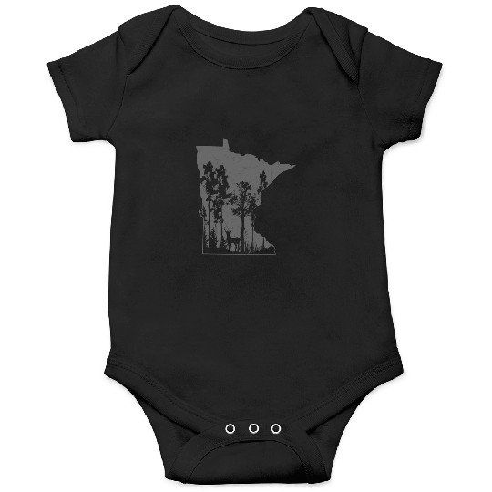 Proud Minnesota Deer Hunter State Map Outline Onesies