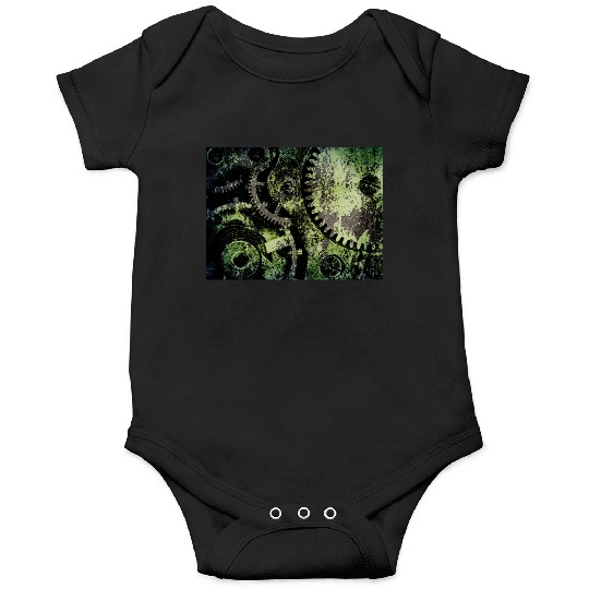 Clock Mechanism Copper Oxide Steampunk Abstract Onesies