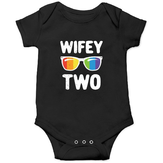 Wife Two Funny Lgbt Lesbian Couple LGBT Pride Gay Onesies