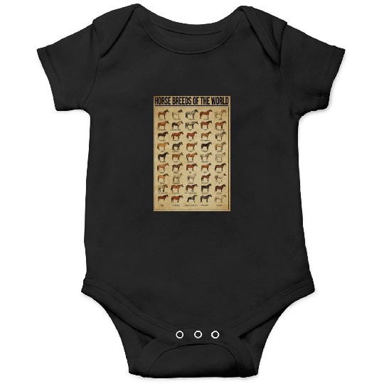 Horse breeds of the world Poster, Horse Poster Onesies