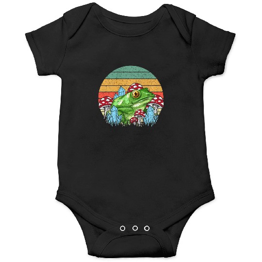 Retro Realistic Toad Frog Mushrooms Onesies