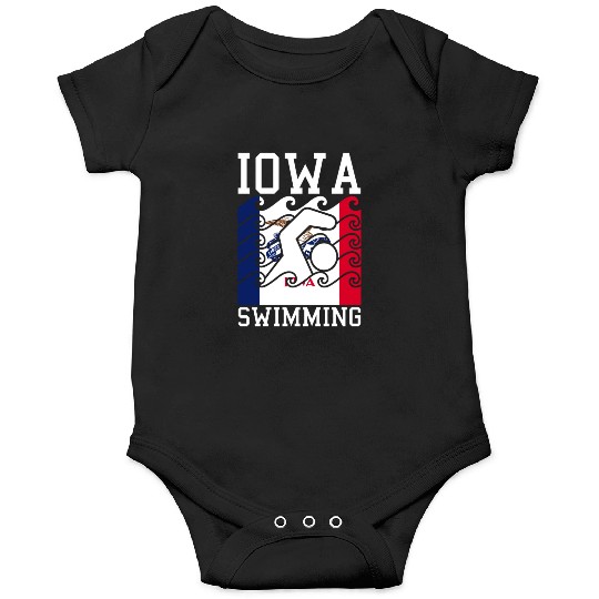 Iowa Flag Swimming Team Swim Swimmer US State Onesies