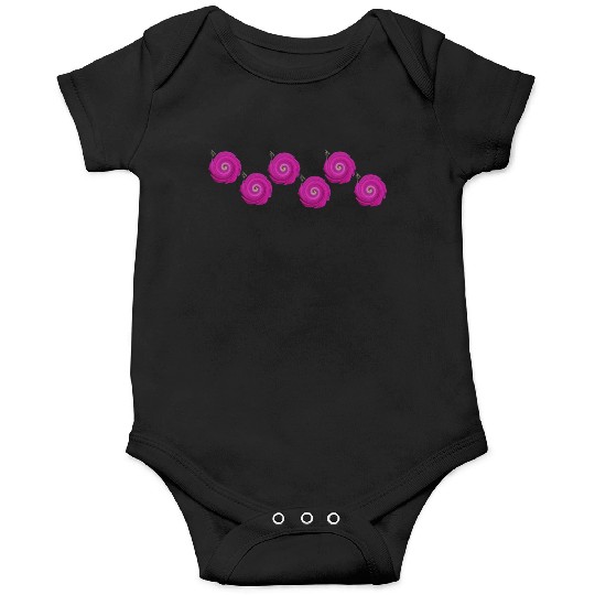 Pink Spiral Flower Onesies