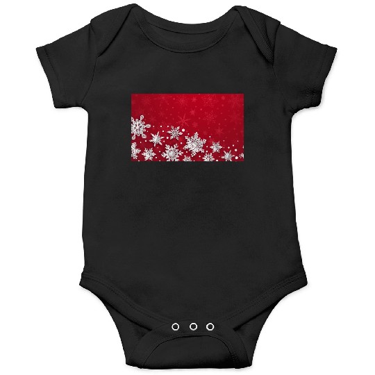 Modern Red Snowflakes Pattern Onesies