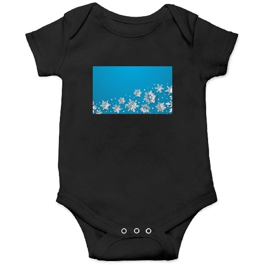 Modern Snowflakes Blue Onesies