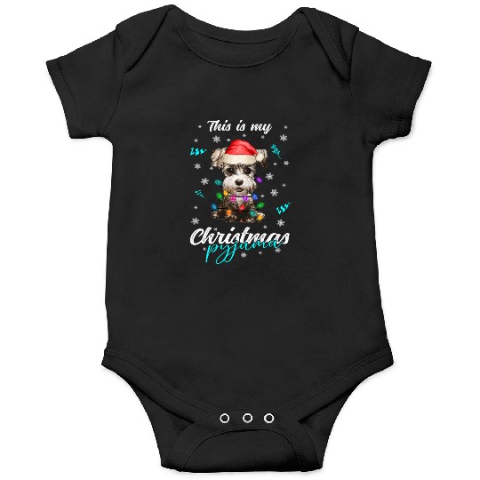 Winter Christmas Pyjama Miniature Schnauzer Onesies