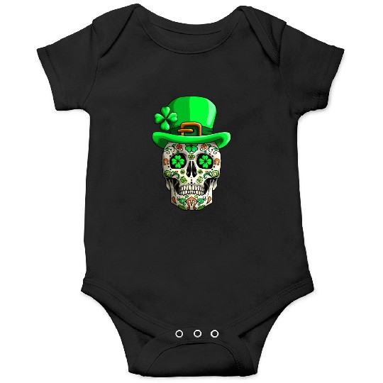 Sugar Skull Funny | Saint Patricks Day of Dead Onesies