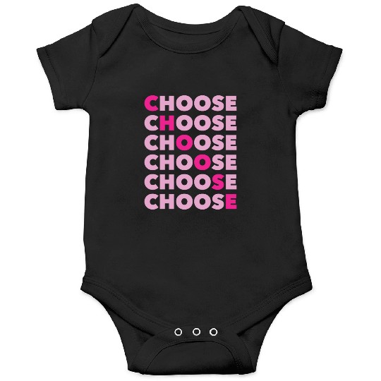Choose Typography Pink Retro 80s 90s Vintage Onesies