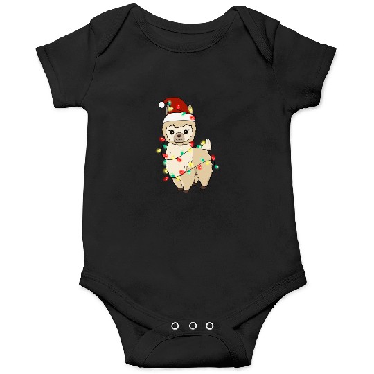 Christmas Animal Llama Fairy Lights Hat Onesies