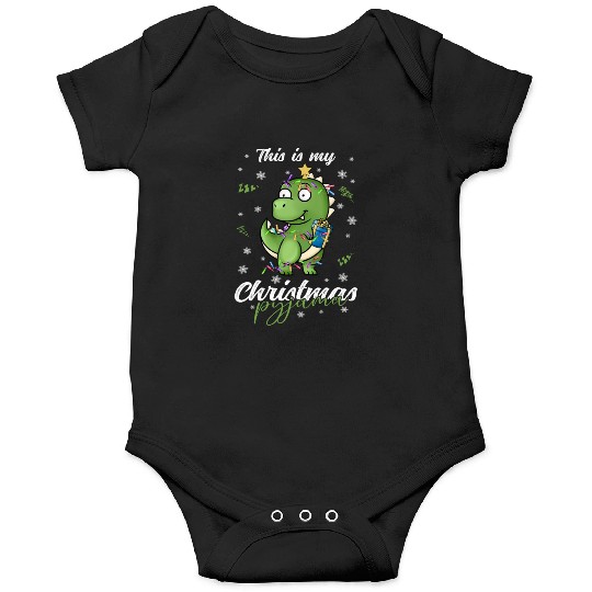 Winter Christmas Pyjama Dinosaur Trex Onesies