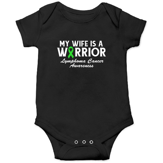 My Wife is a Warrior Green Ribbon Lymphoma Cancer Onesies