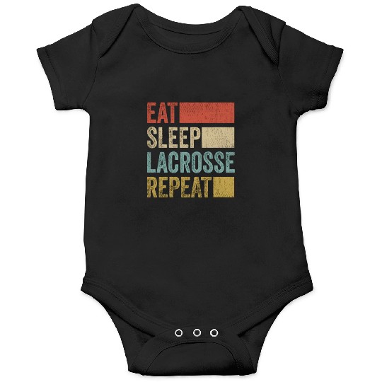 Retro Eat Sleep Lacrosse Repeat Lacrosse Onesies