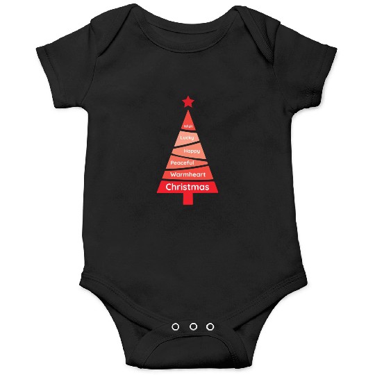 Minimalist Red Christmas Pine Wish Onesies