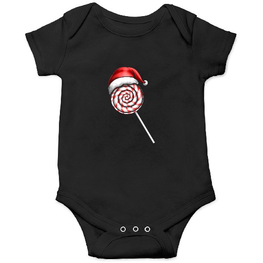 Candy Cane Lollipop Santas Hat Merry Christmas Onesies