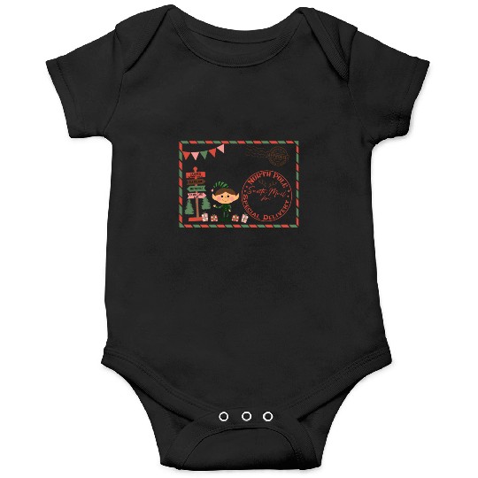 Santa Letter Elfe North Pole Specjal Delivery Mail Onesies