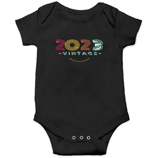 Neon Rainbow Retro 2023 NewYear Vintage Onesies