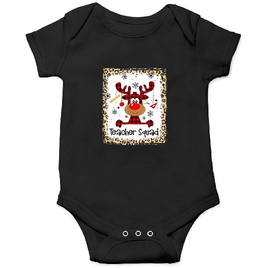 Bleached Teacher Squad Reindeer Funny Christmas Onesies