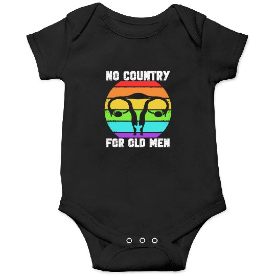 No Country For Old Men Floral Uterus Feminist Onesies