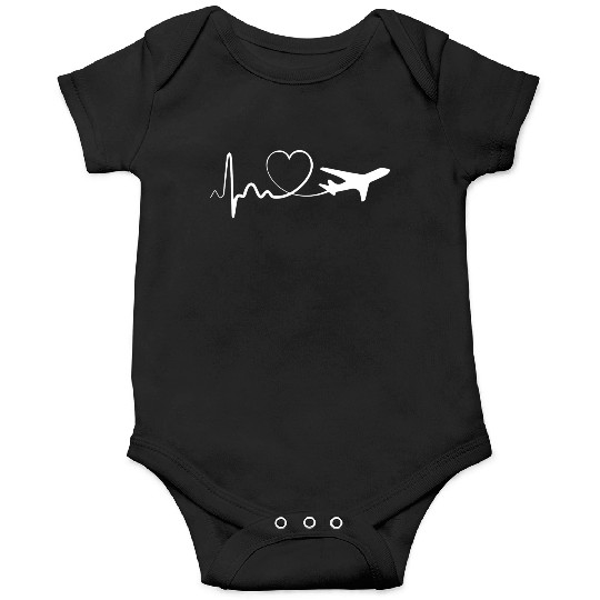 Plane Heartbeat Airplane Flight Pilot Aviation Onesies