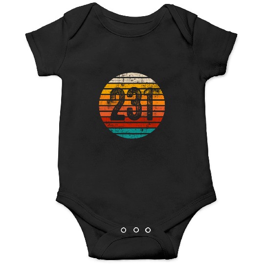 Distressed Vintage Sunset 231 Area Code Onesies