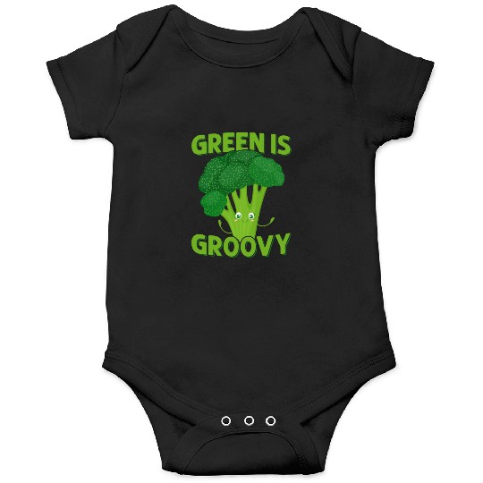 Green Is Groovy Broccoli Vegetable Onesies