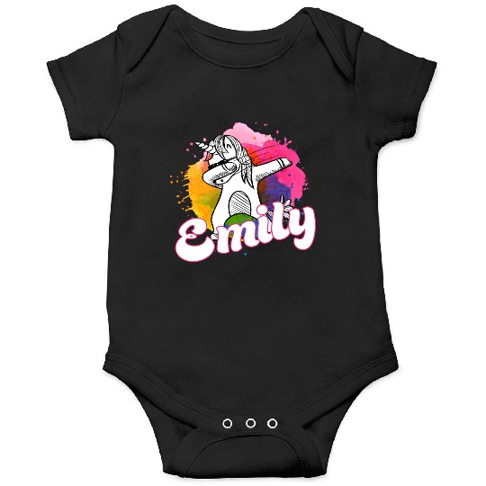EMILY - Beautiful name with dabbing unicorn Onesies