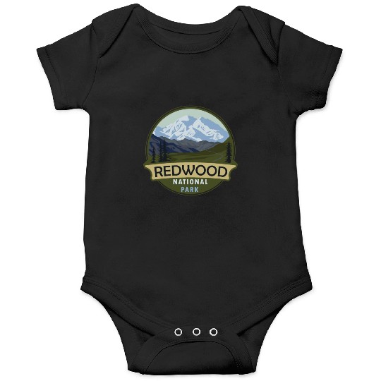Cool Vintage Retro Redwood National Park Mountain Onesies