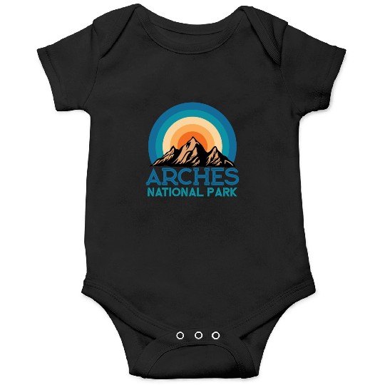 Cool Vintage Retro Arches National Park Mountain Onesies